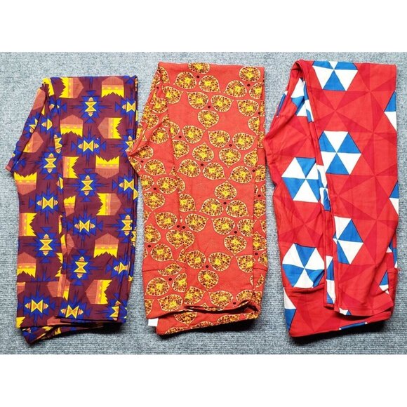 LuLaRoe Womens Multicolor One Size T/C - Tall And Curvy Leggings Lot of 3 New - Picture 1 of 5